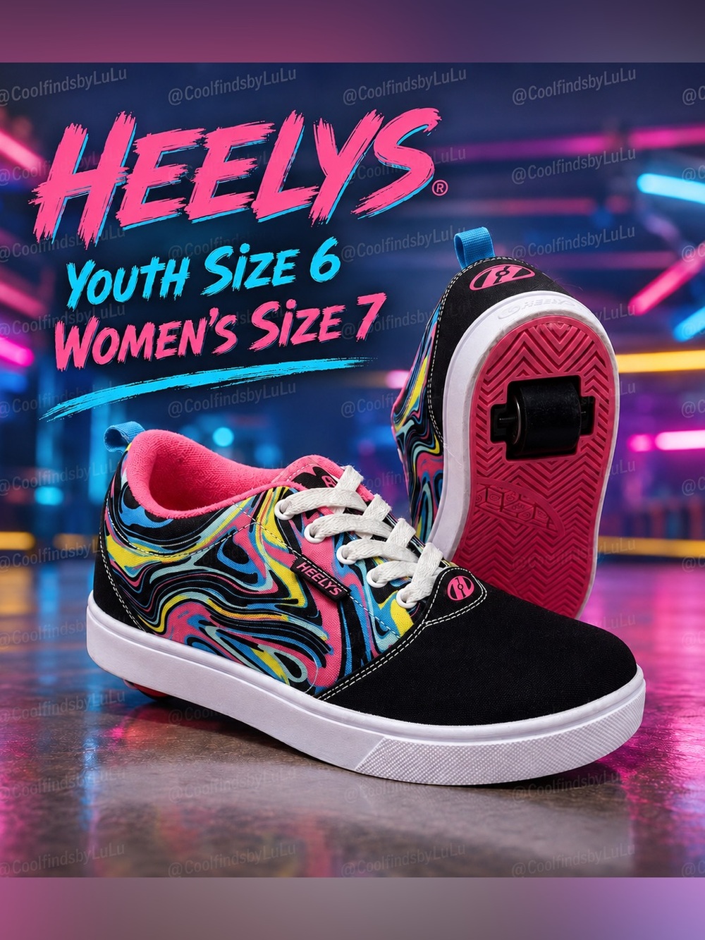 Heelys wheeled sneakers in Youth Size 6 / Women’s Size 7.